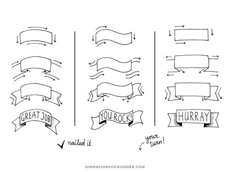 ribbon banner drawing.